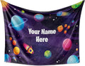Custom Cozy Kids Blanket | Space Themed Decor | Personalized Soft Warm Lightweight Blanket | Baby Gift for Boys & Girls (Fleece - 50x60)