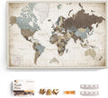 Canvas World Map with Cork Pin Board - English Lettering - Decorative Wall Decoration for All Rooms - Canvas Pictures with World Map Motif (150x100 cm, Pattern 25)