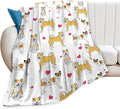 Akita Dog Gifts and Decor - Cute Throw Blanket for Girls, Women, Kids, Adults - Soft Warm Cozy Fleece Blanket for Couch, Sofa, Bed - 60"x50"