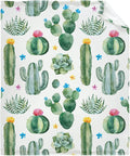 Thuswarm Cactus Flower Succulent Flannel Blanket for Autumn Winter Gifts Warm Cozy Soft Funny Print Throw for Bed Couch Sofa 60”×50” Medium for Teen