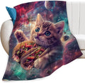 Funny Cat Print Blanket Taco Cute Kitty Animal Galaxy Throw Blankets Gifts for Couch Sofa Stuff Decor Soft Cozy Plush Flannel Bedding for Lover Men Women 60"x80"