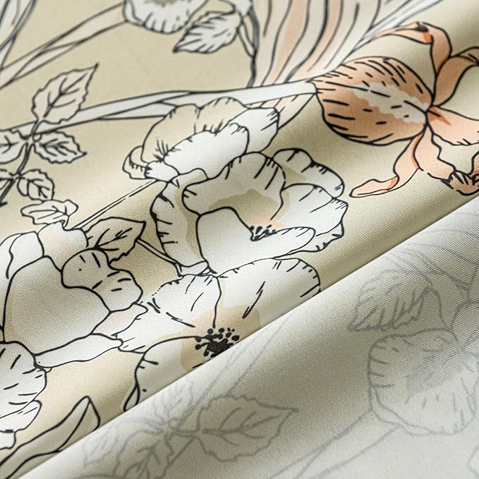 ENJOYBRIDAL Floral 84 Inch Curtains 2 Panel Set Bedroom Farmhouse Drapes Semi Sheer Rod Pocket Living Room Boho Window Curtain Panels Floor Length Cottage Core Cute Vintage Rustic Window Treatments