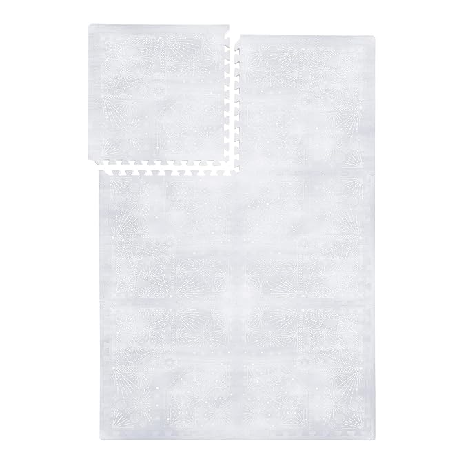 PopsyKosy Premium Baby Floor Play Mat - Thick & Cushioned 0.5 inch Playroom Foam Mat, Non-Toxic Odorless - 6 Tiles - Spacious 6x4 ft. - Stylish & Large, Waterproof for Kids & Toddlers - Lavender Gray