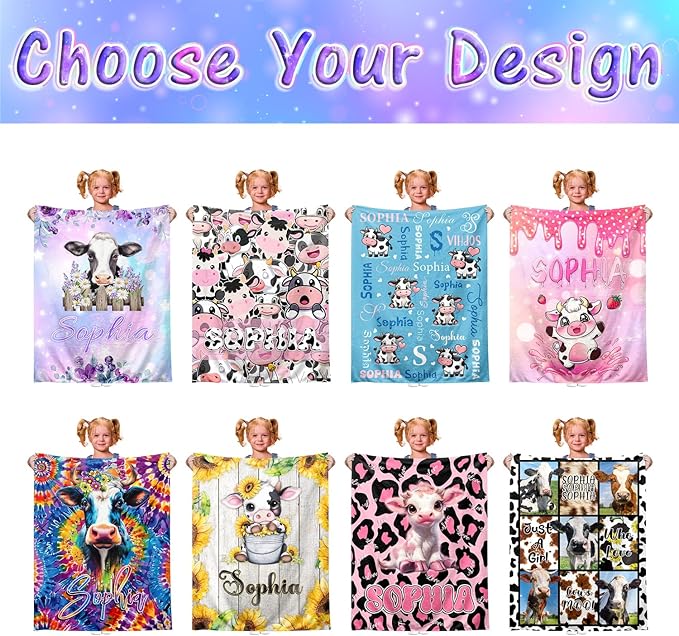 Personalized Name Blanket for Girls Boys, Ship Next Day, Cute Capybara Blankets for Baby Kids Teens, Custom Blanket with Name for Birthday, Capybara Throws for Couch Sofa Bedroom Camping Travel