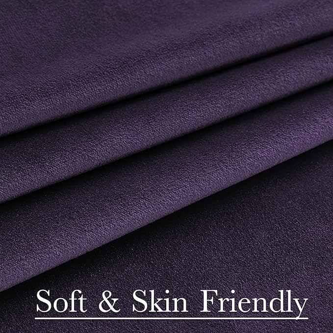 StangH Velvet Curtains Room Darkening, Thermal Insulated Drapes for Bedroom Living Room, Purple Orchid Color Window Treatment, 52 x 108 Inch, 2 Panels