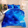 kxry Blue Galaxy Space Comforter Set Full Size Outer Space Starry Sky Universe Bedding Sets for Girls Teens Kids Soft Microfiber Lightweight Comforter Set with 1 Comforter + 2 Pillow Cases
