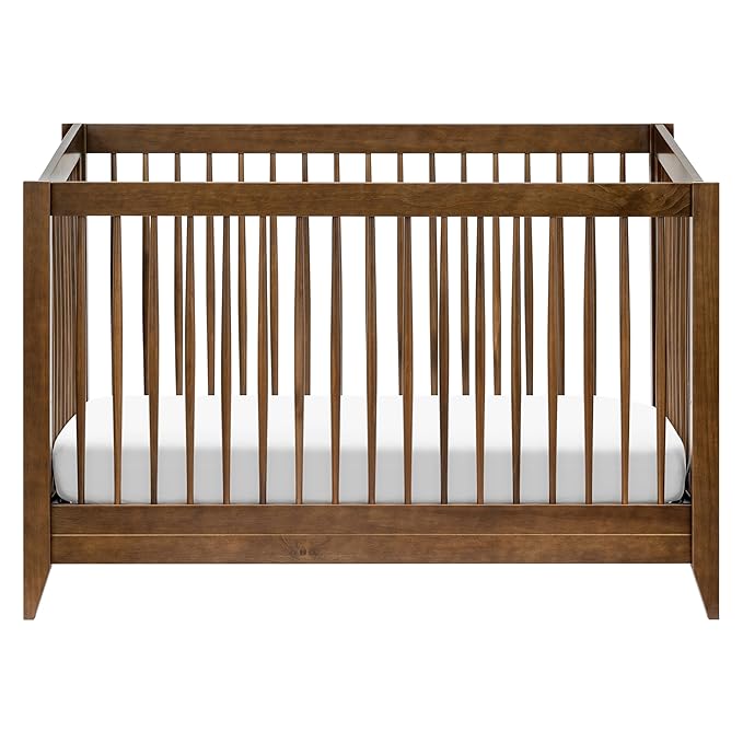 Babyletto Sprout 4-in-1 Convertible Crib with Toddler Bed Conversion Kit in Natural Walnut, Greenguard Gold Certified