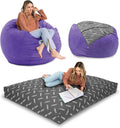 CordaRoy's Chenille Bean Bag-Convertible Bean Bag Chair-Machine-Washable Chenille Fabric Cover-for Basement,Living Room,Game Room,Dorm & More - Full Size - Very Peri Purple | Made in The USA