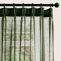 Dark Green Linen Look Sheer Curtains 108 Inches Long 2 Panels, Rustic Textured Light Filtering Drapes, Olive Window Decor, Floor to Ceiling Pinch Pleat Curtain with Hooks