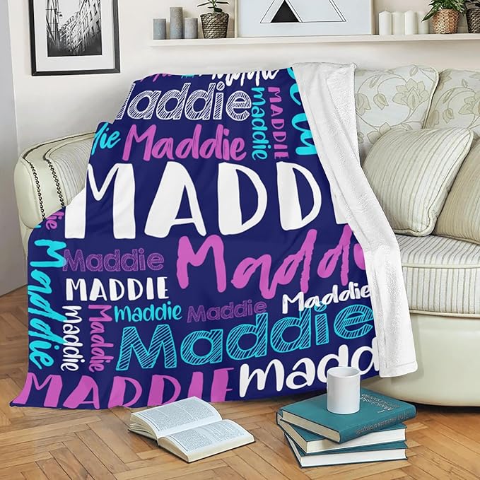 Dr.TOUGH Personalized Blankets with Name Customized Baby Blankets for Girls Boys Adults Monogrammed Blankets and Throws Christmas Birthday Mothers Fathers Valentines Day Gift (Yellow,30''×40'')