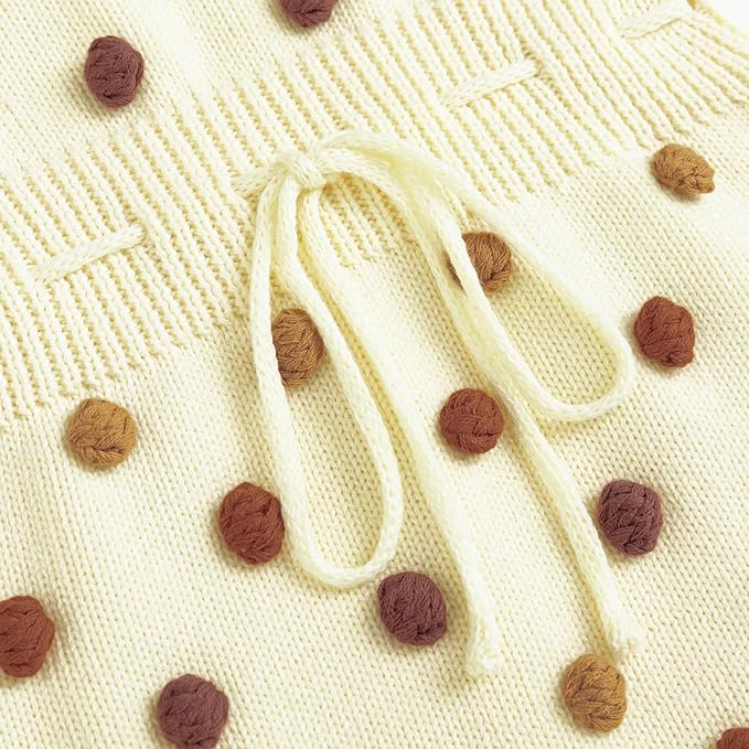 Simplee kids Baby Girl Knit Romper Fall Sleeveless Pompoms Rompers Newborn Little Girl Overall Jumpsuit Outfits