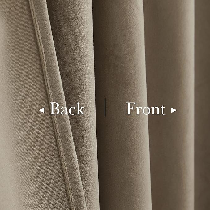StangH Camel Beige Polyester Curtains for Window - Elegant Decor Room Darkening Thermal Insulated Curtains 108 inches for Living Room, Privacy Assured Door Drapes for Office/Patio, W52 x L108,2 Panels