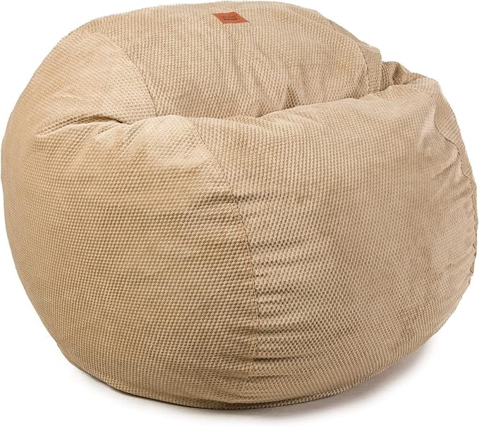 CordaRoy's Chenille Bean Bag-Convertible Bean Bag Chair-Machine-Washable Chenille Fabric Cover-for Basement,Living Room,Game Room,Dorm & More - Full Size - Tan | Made in The USA