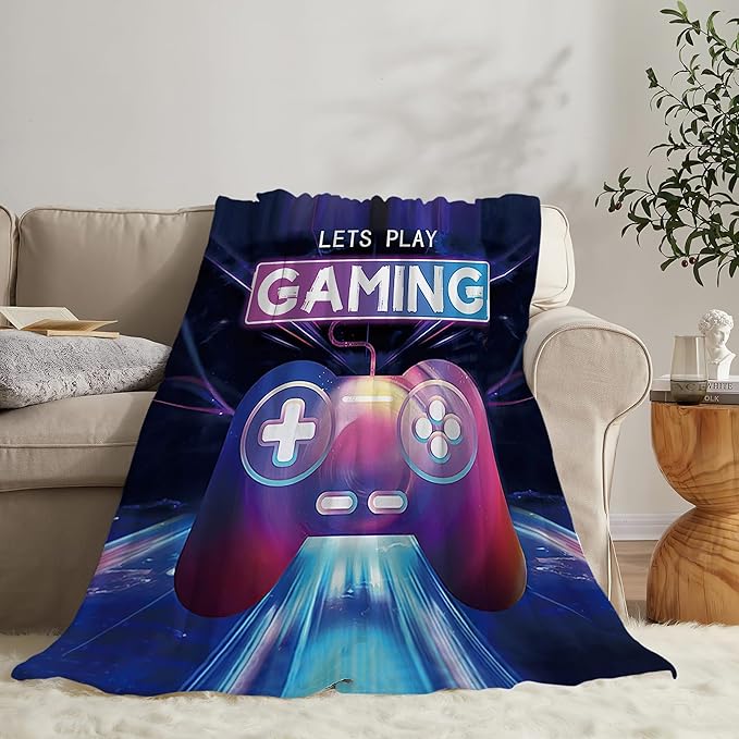 Game Blanket Game Gifts for Girls Boys Woman Kids Play Game Lover Throw Blankets Soft Blanket Warm Fleece Flannel Plush Blankets for Bed Sofa Couch 50"x60"
