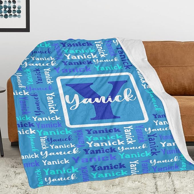 Dr.TOUGH Name Blanket Personalized Blanket for Adult Kids Flannel Customized Personalized Blankets and Throws