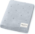 Luxury Organic Cotton Pointelle Baby Blanket (Powder Blue)