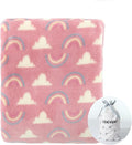 CREVENT 30''X40'' Cozy Fluffy Warm Fleece Baby Crib Blanket for Unisex Infant Toddler Crib Cot Stroller (Coral Red Rainbow)