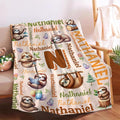 Personalized Custom Sloth Blanket Gifts for Kids Boys Girls with Name - Customized Sloth Super Soft Lightweight Flannel Sheets Decor for Crib Nap Couch - 50"x60" for Teens