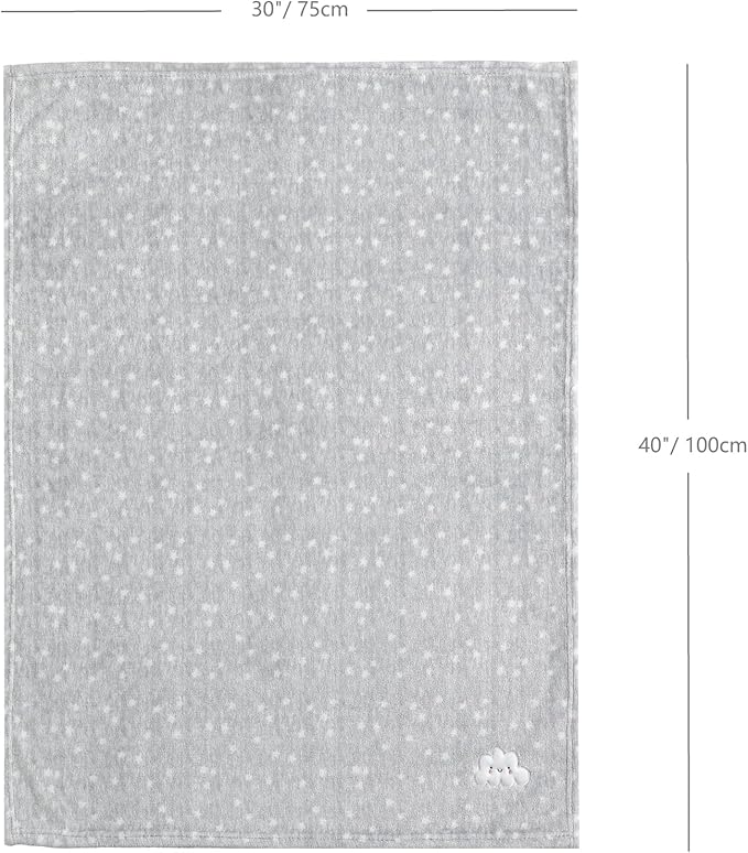 CREVENT 2Pcs 30''X40'' Cute Cozy Fluffy Warm Baby Blankets for Infants Toddlers' Bedding Crib Cot Stroller - Grey Cloud + Giraffe
