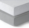 Dreamology Mini Crib Fitted Sheets, 100% Cotton Crib Sheets for Boys, Girls,Mini Crib Mattress Sheet,Baby Crib Sheets, Pack and Play Sheets,38x24 Mini Crib Sheet Fitted | Grey and Silver Grey