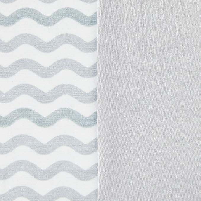 2 Piece Microfiber Polyester Playard Sheets for Baby Boys and Girls, Gray Chevron Mini Crib Sheets, Fits 25.5" x 38" Mattresses, Soft Crib Sheets for Playard and Mini Crib.