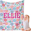 Ships Next Day, Personalized Baby Blankets, Custom Baby Blanket with Name for Girls,Gift for Chrismas Birthday Memorial Day, Customized Flannel Blanket for Kids Adults 60"X80"