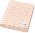 Plaid Swaddle Blanket for Baby Girls - 100% Soft Fine Knit Cotton Quilt Blanket - Use as Receiving Swaddling Stroller Nursery Bed Shower Baby Gift Registry for Newborns & Toddlers (Plaid - Pink)
