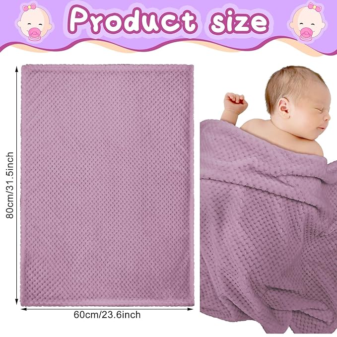 Frienda 4 Pcs Baby Fuzzy Blanket Fluffy Baby Blanket for Boys Girls Soft Warm Infant Newborn Toddler Receiving Nursery Bed Supplies, 32 x 24 Inch(Purple Color)