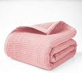 Salt Earth GOTS Certified 100% Organic Cotton Throw Blanket, 60"x80" Waffle Blankets & Throws for Bed, Throw Blanket for Couch, Cozy Christmas Blankets and Throws for Christmas Gifts (Misty Rose)
