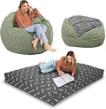CordaRoy's Chenille Bean Bag-Convertible Bean Bag Chair-Machine-Washable Chenille Fabric Cover-for Basement,Living Room,Game Room,Dorm & More - Full Size - Moss | Made in The USA