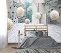 XMPMBM-3d planar Fabric Nursery Room Wallpaper Grey Abstraction Art Bathroom Wall Mural-W 154" X H 105"（112 Square Foot）