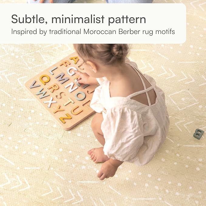 Lillefolk Baby Play Mat for Floor – 6x8ft Beige | Soft Non Toxic Premium EVA Foam Tiles for Tummy Time, Crawling & Playroom – Waterproof Interlocking Floor Mat for Babies & Toddlers (12 Tiles)