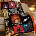 Drum Set Fleece Blanket Rock Music Throw Blankets for Girls Boys Super Soft Warm Flannel Cool Musical Instrument Throws Gifts for Men Women Cozy Fuzzy Plush Stuffed Couch Bed Bedding Decor 50"x40"