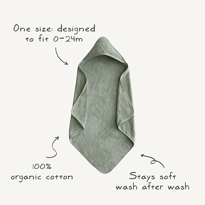 mushie Baby Hooded Towel | Organic Cotton (Blush)