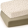 lulumoon Baby Muslin Crib Sheets - Toddler Cotton Fitted Crib Sheets Neutral for Boys and Girls 2Pack