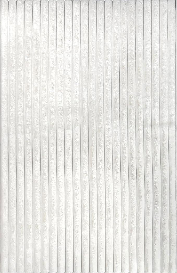 nuLOOM SuperiorWash Collection Kai Off-White, 7'6" x 9'6", Fluffy and Cozy, High Traffic, Stain Resistant, Easy Clean, Durable Washable Area Rug for Bedroom, Living Room, Dining, Den, Foyer, Entryway