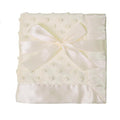 American Baby Company Heavenly Soft Chenille Security Blanket, 2-Layer Design with Minky Dot & Silky Satin, Cream, 14" x 14" for Boys and Girls
