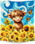 Kids Blanket - Highland Cow Blankets for Toddler/Teens - Flannel Soft Sunflower Throws for Room Decor/Office - 40"x50"
