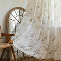 ENJOYBRIDAL Floral 84 Inch Curtains for Bedroom Cute Drapes Boho Semi Sheer Living Room Retro Window Curtain Panels Floor Length Light Filtering Farmhouse Rod Pocket 2 Panels Window Treatments
