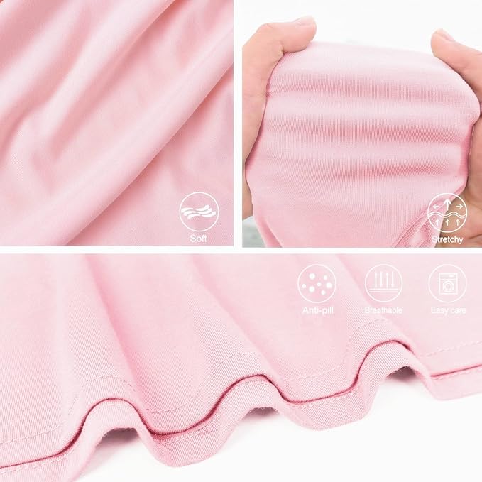 Newborn Swaddle Blanket with Hat Set Baby Swaddle Set Hospital Receiving Blankets for Girls Boys(Blush,35"*35")