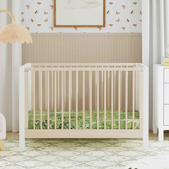 Carter's by DaVinci Marisol 4-in-1 Convertible Crib in White/Washed Natural, GREENGUARD Gold Certified