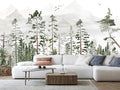 Green Forest Woodland Wallpaper Wall Mural for Nursery Room Girls Room Boys Room(Not Self-Adhesive)