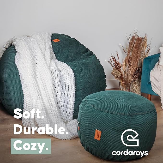 CordaRoy's Chenille Bean Bag-Convertible Bean Bag Chair-Machine-Washable Chenille Fabric Cover-for Basement,Living Room,Game Room,Dorm & More - Queen Size - Espresso | Made in The USA