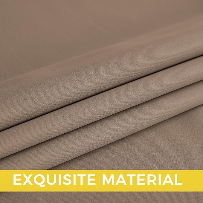 NICETOWN Cappuccino Blackout Drapes - Grommet Thermal Insulated Window Treatments for Bedroom, Yard, Office, Flat, Hall - UV Resistant, 2 Panels, W52 x L63
