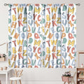 Kids Alphabet Letter Curtains Cute Funny Education Printed Curtain with Rod Pocket for Bedroom Living Room Home Decor Drapes Window Treatments 2 Panels Set 63" W X 72" L