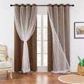 XiDi Black Out Curtains for Bedroom Windows, Curtains for Girls Bedroom Decor, Unicorn Curtains for Kids Room, Blackout Curtains for Living Room Curtains 84 inches Long 2 Panel Brown