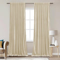 StangH Soft Velvet Nursery Curtains Back Tab Light Dimming Privacy Protect Window Drapes Thermal Insulated Beige Curtains for Bedroom Office Living Room, W62 x L84, 2 Panels
