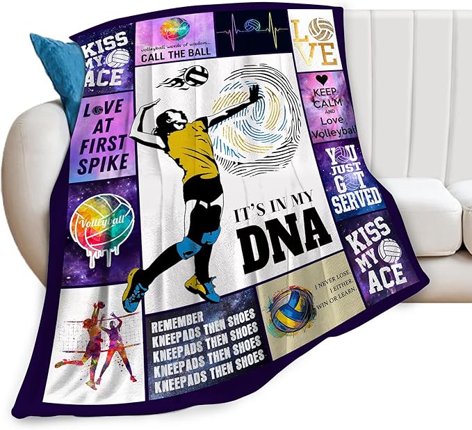 Volleyball Blanket Volleyball Gifts for Girls Boys Woman Kids Lover Sport Throw Blankets Soft Blanket Warm Fleece Flannel Plush Blankets for Bed Sofa Couch 60"x80"