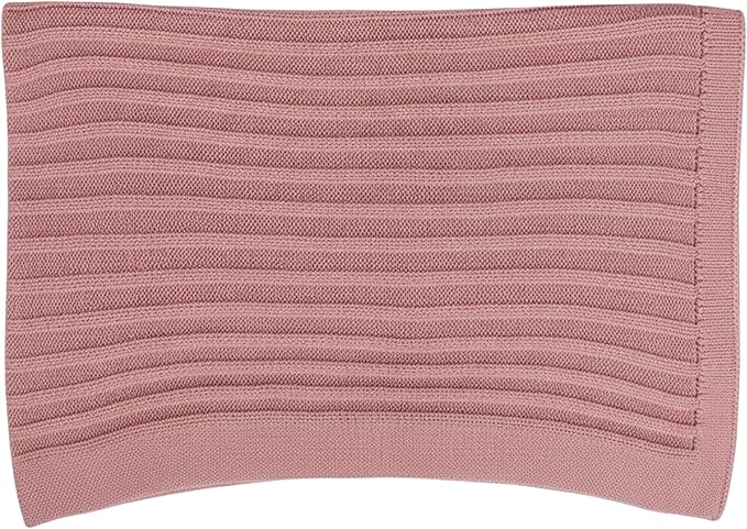 Baby Knit Blanket, 100% Cotton Ribble Patterns, Soft, Cozy, Lightweight Swaddle for Newborn & Infant Swaddling Beige Neutral, Perfect Baby Shower Ideas Rose Pink 28x36