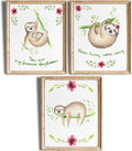 Sloth Wall Decor (Set of 3) Art Print - 8x10 (Unframed) | Bring a Touch of Serenity and Playfulness to Your Home Decor | Room Decor | Home Décor | Living Room Wall Decor | Office Wall Decor